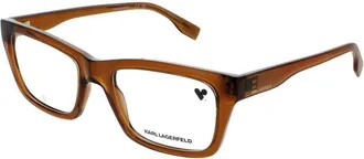 Karl Lagerfeld Mens Brown Rectangular Eyeglass Frames Kl-Kl6138-200-53