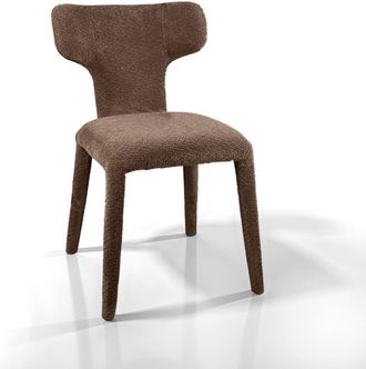 Oresteluchetta Set 2 sillas de tejido jaspeado marr&oacute;n 81x50x60 cm