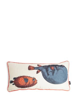 Fornasetti Pesci cushion (50cm x 25cm) - White