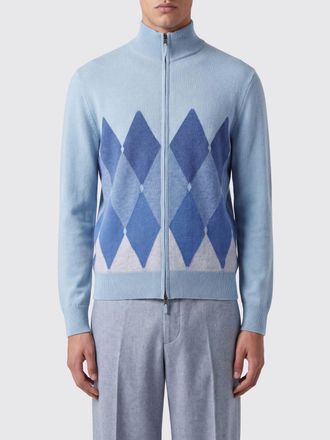 Ballantyne Argyle Pattern 100% Cashmere Zip Cardigan