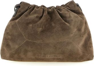 Brunello Cucinelli Tassen, Dames, Bruin, ONE Size, Leer, BC Duo Pouch