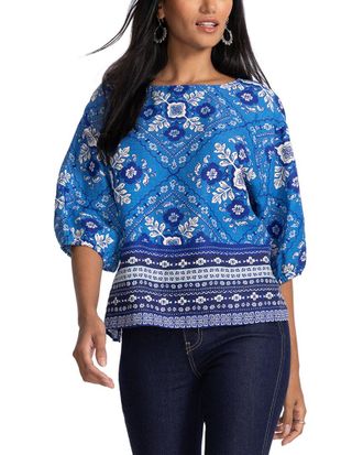 Johnny Was Boatneck Linen Blouse