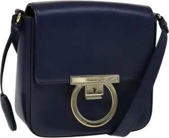 Ferragamo Pre-owned Cross Body Bags, female, Blue, Size: ONE SIZE Pre-owned Leather Crossbody Bag