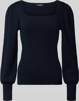 Lauren Ralph Lauren Strickpullover mit Puffärmeln Modell DIEKA in Blau, Größe XL