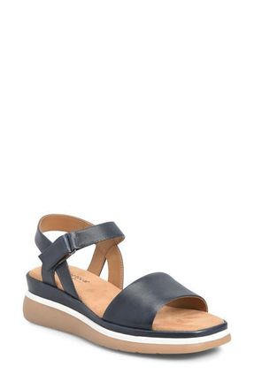 COMFORTIVA Ash Ankle Strap Platform Wedge Sandal in Sky Navy at Nordstrom, Size 6.5