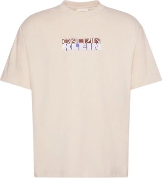 Calvin Klein logo-graphic T-shirt - men - Cotton - L - Neutrals