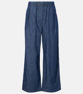Jil Sander Cotton chambray wide-leg pants