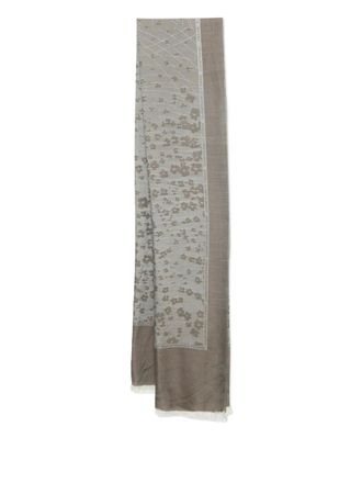 Gianfranco Ferre jacquard floral scarf - women - Silk - One Size - Neutrals