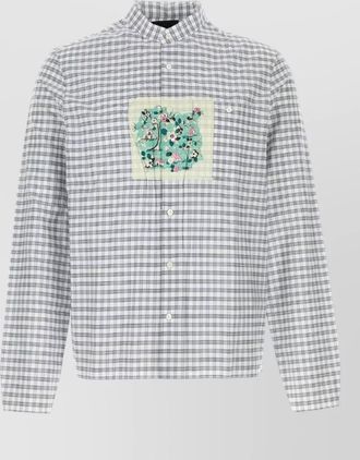 Prada shirt checked pattern chest pocket long sleeves