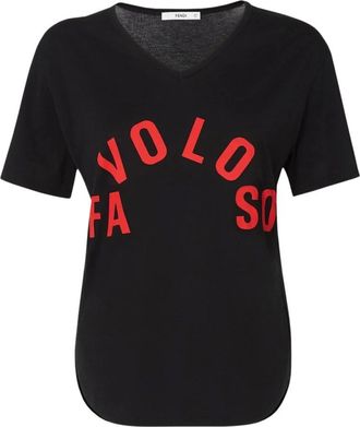 Fendi Camiseta - Tops - Mujer - Negro - M