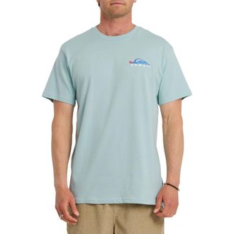Quiksilver HI Tube Time Cotton Graphic T-Shirt in Blue Haze at Nordstrom, Size Xx-Large
