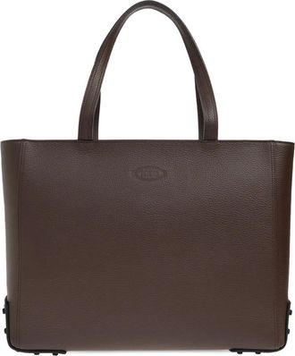 Tod's logo-embossed tote bag - Brown