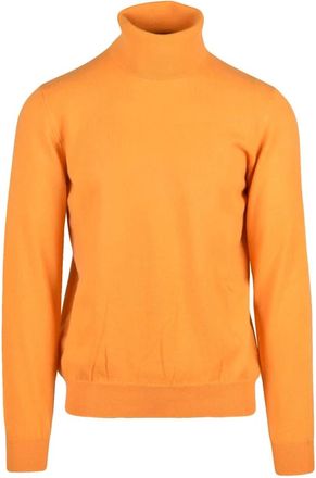 Alpha Studio Truien & Vesten, Heren, Oranje, M, Kasjmier, Dolcevita Trui