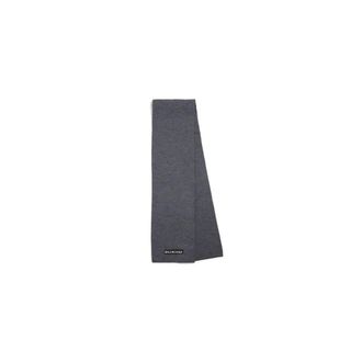 Balenciaga Accessoires, Heren, Grijs, ONE Size, Logo Gebreide Sjaal