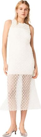 Maje Rhinestone crochet maxi dress in White at Nordstrom, Size 36 Eu