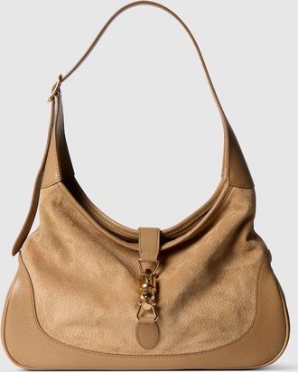 Gucci Jackie 1961 Medium Shoulder Bag, Beige, Suede