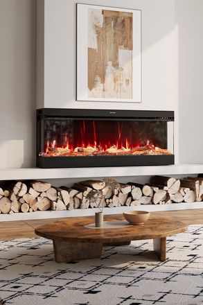 Living and Home 50inch 3 Side Electric Fireplace with Remote Control in Black