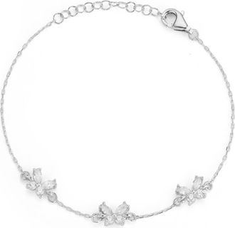 Glaze Jewelry Cubic Zirconia Butterfly Station Necklace in Silver at Nordstrom Rack