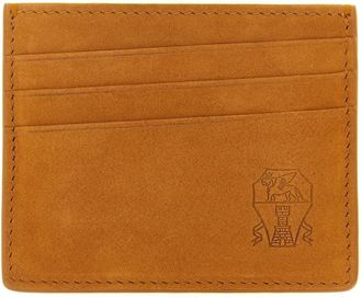 Brunello Cucinelli Nubuck Kaarthouder - Heren - Portefeuilles - Bruin - ONE Size - Leer - Accessoires