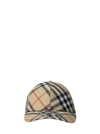 Burberry Beige Vintage Checks Baseball Hat