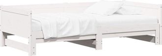vidaXL Pull-out Day Bed White 180 x 200 cm Solid Pine Wood vidaXL