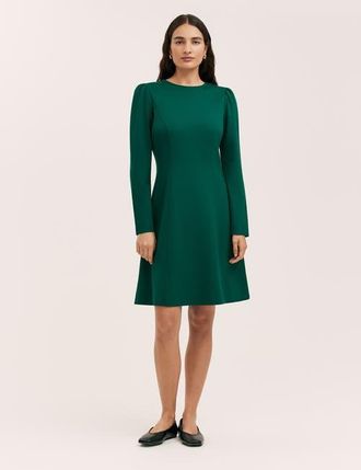 Finery Eva Ponte Jersey Dress in Bottle Green at Nordstrom, Size 18