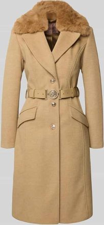 Guess Mantel mit Gürtel und Pattentaschen in Mittelbraun, Größe XL