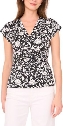 Vince Camuto Twist Knit Top in Rich Black at Nordstrom, Size Medium
