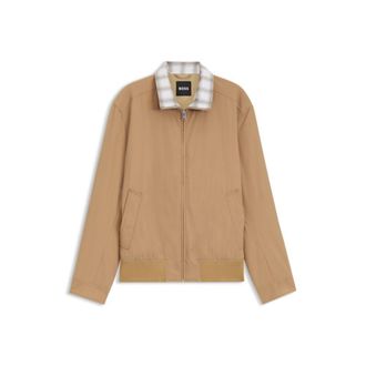 BOSS Water-repellent jacket with checkered collar