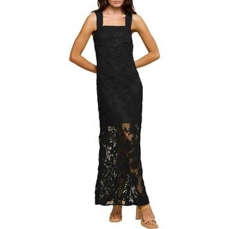 Ciebon Krystina Crochet Maxi Dress in Black at Nordstrom, Size Medium