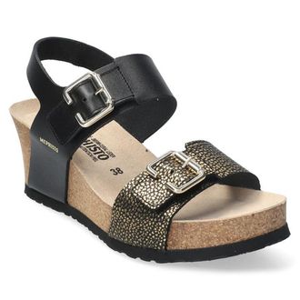 Mephisto Mephisto Lissandra Smooth Printed Leather Womens Hook and Loop Sandals - UK 6.5 - US 9 Women - EU 39 - Black - Size:UK 6.5