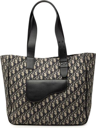 Dior Pre-owned Dior Oblique Canvas Saddle Tote Unisex 30898YAJD4M7AAYR