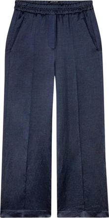 Luisa Cerano Wijde broek - Dames - Wijde Broeken - Blauw - XL - Linnen - Broeken
