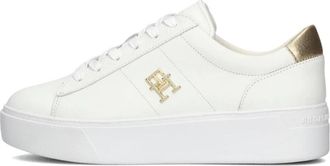 Tommy Hilfiger Platform Court Sneakers - Dames - Sneakers - Wit - 40 EU - Leer - Schoenen