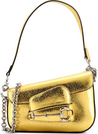 Gucci Horsebit 1955 kleine asymmetrische leren schoudertas - Goud