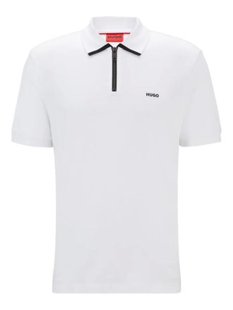 HUGO BOSS zip-up polo shirt - White