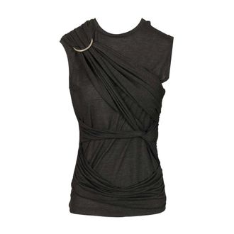 Durazzi Milano Draped Ring-Detail Top - female - Durazzi Milano - Sleeveless Tops - Black - S - Tops