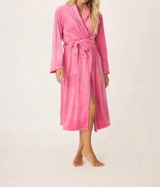 PJ Salvage Velvety Velour Robe In Fucshia Pink
