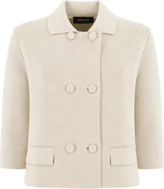 Fabiana Filippi Cardigans, female, White, Size: S Double-Breasted Jacket