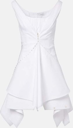 Alexander McQueen Abito corto asimmetrico in cotone