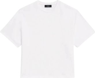 Theory Boxy Tee - Dames - T-shirts - Wit - XS - Katoen - Tops