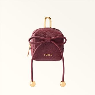 Furla Poppy Charm Red Apple Red Diamond Grained Leather + Sidney Calf Leather Woman