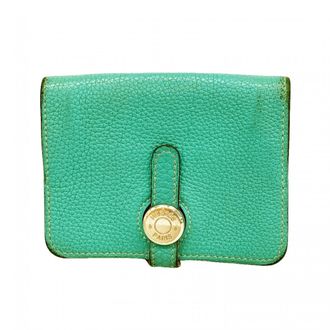 Herm&egrave;s Green Togo Leather Coin Purse/Coin Case (Pre-Owned)