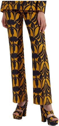 La DoubleJ Flatterende Bootcut Broek voor een Avondje Uit - Dames - Wijde Broeken - Veelkleurig - S - Wol - Broeken