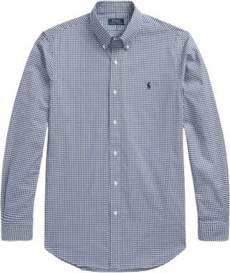 Polo Ralph Lauren Stretch Katoen Slim Fit Gingham Overhemd - Heren - Casual Overhemden - Blauw - M - Katoen - Overhemden