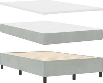 vidaXL Cama Tipo Box Spring Gris Claro 120 X 200 Cm Terciopelo Vidaxl