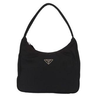 Prada Hobo Tessuto Black Nylon Handbag (Pre-Owned)