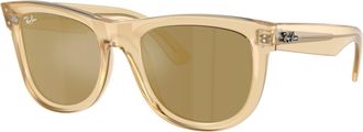 Ray-Ban WAYFARER REVERSE Brown Mirrored Gold Square Unisex Sunglasses RBR0502S 68215A 50