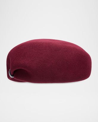 inverni Embellished Wool Felt Beret