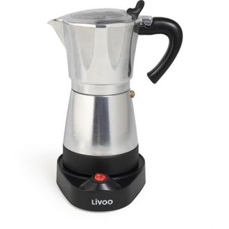 Livoo Cafetera El&eacute;ctrica Italiana Plateada De 6 Tazas - Dod117a - Livoo